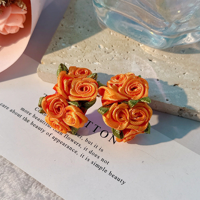 Wholesale Colorful C Shape Flowers Resin Earrings